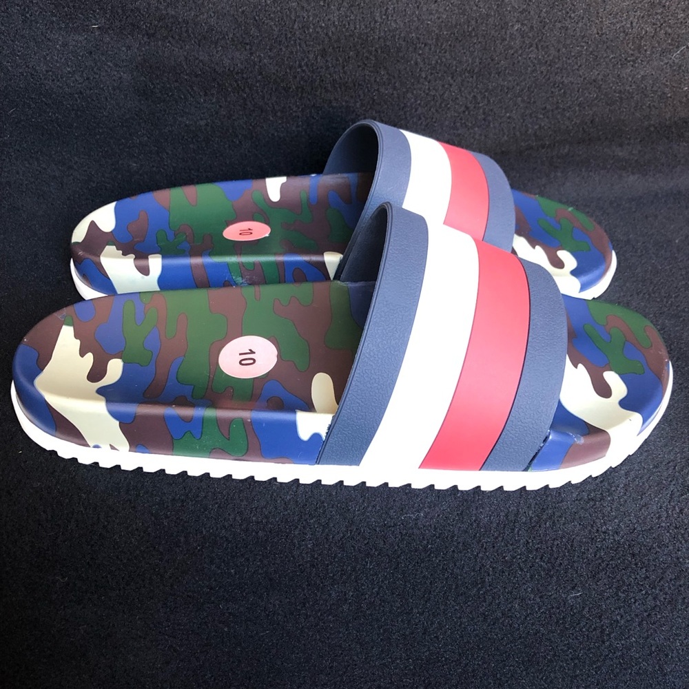 NEW TOMMY HILFIGER Men's SLIP ON SLIDES SANDALS - Picture 2 of 7